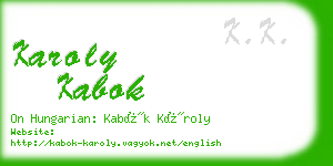karoly kabok business card